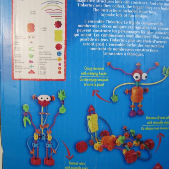 Tinkertoy Playskool 1994 Vintage Tinker Toys Crazy Construction - Used -Complete - Picture 6 of 8